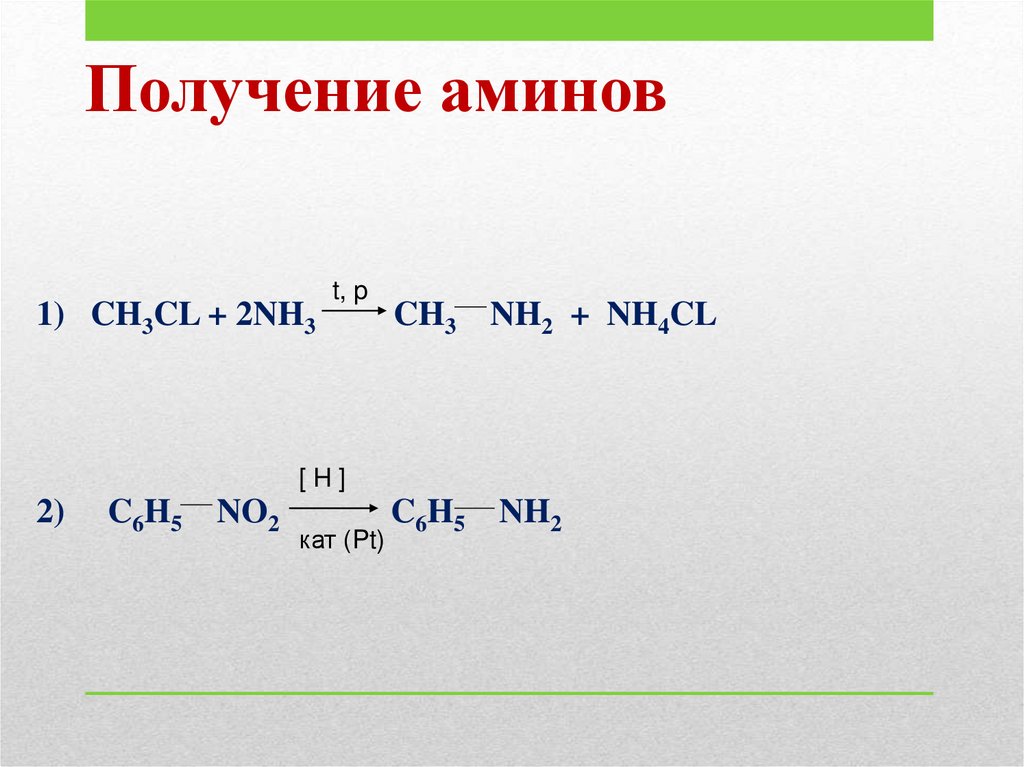 Химические свойства аминов