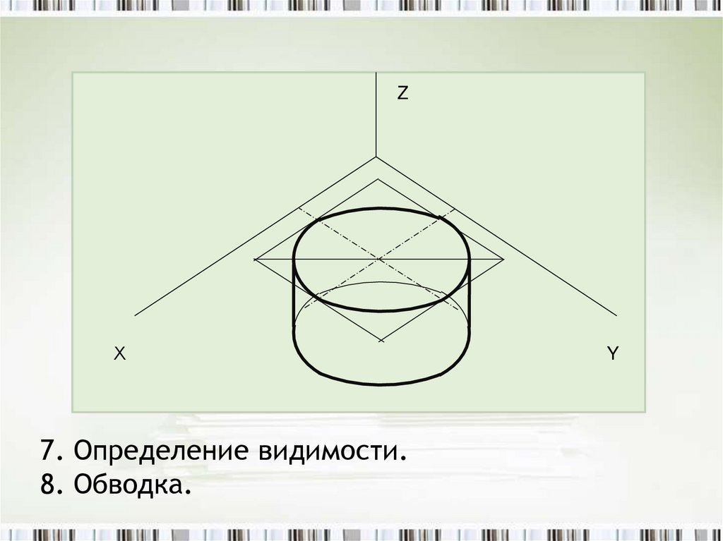 На рисунке представлена прямоугольная изометрическая проекция окружности принадлежащей плоскости