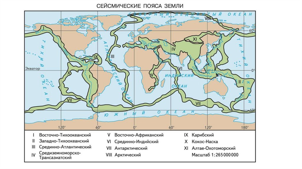 Карта литосферных плит и сейсмических поясов. Средиземноморско-трансазиатский пояс на карте.