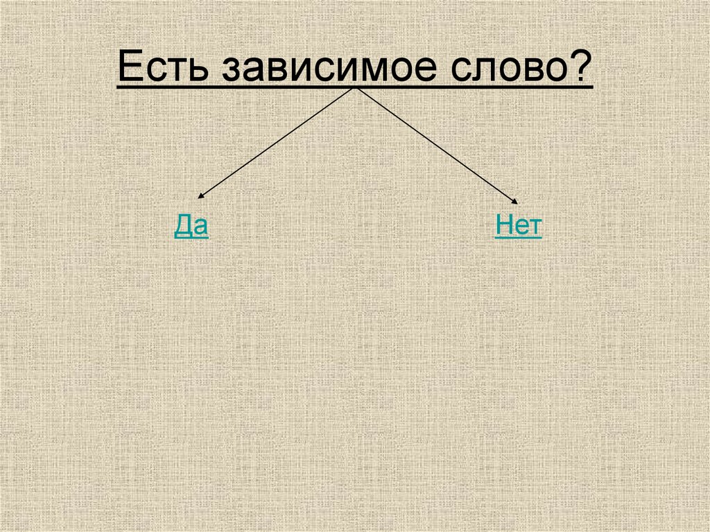 Есть зависимое слово?