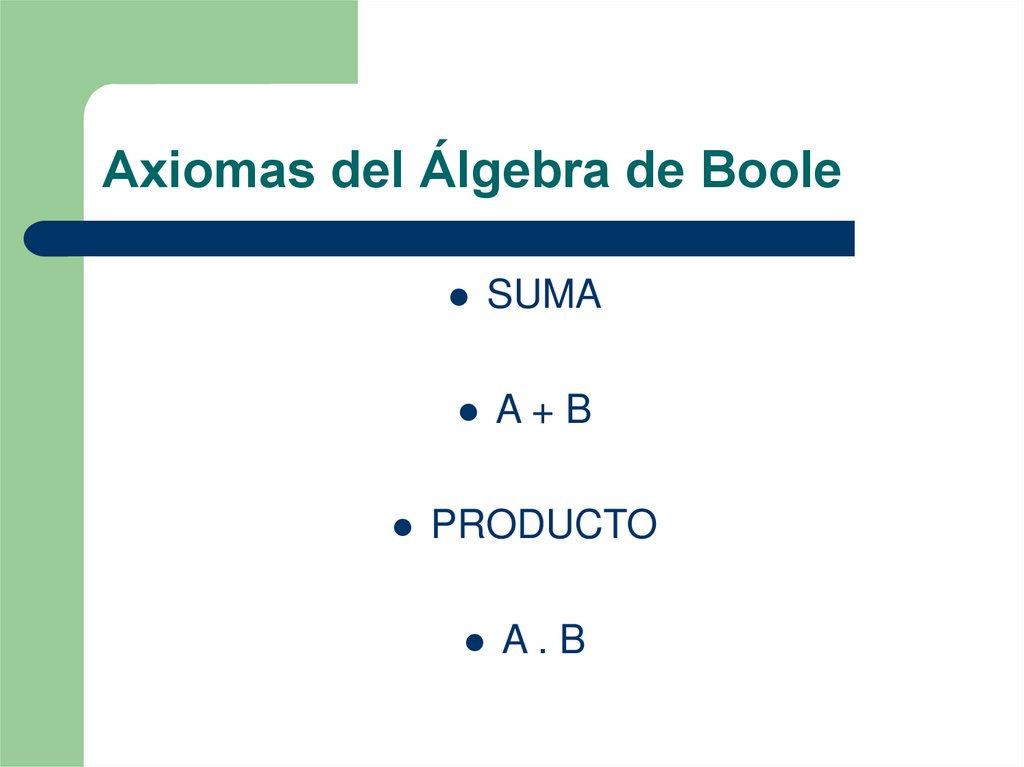 Axiomas del Álgebra de Boole