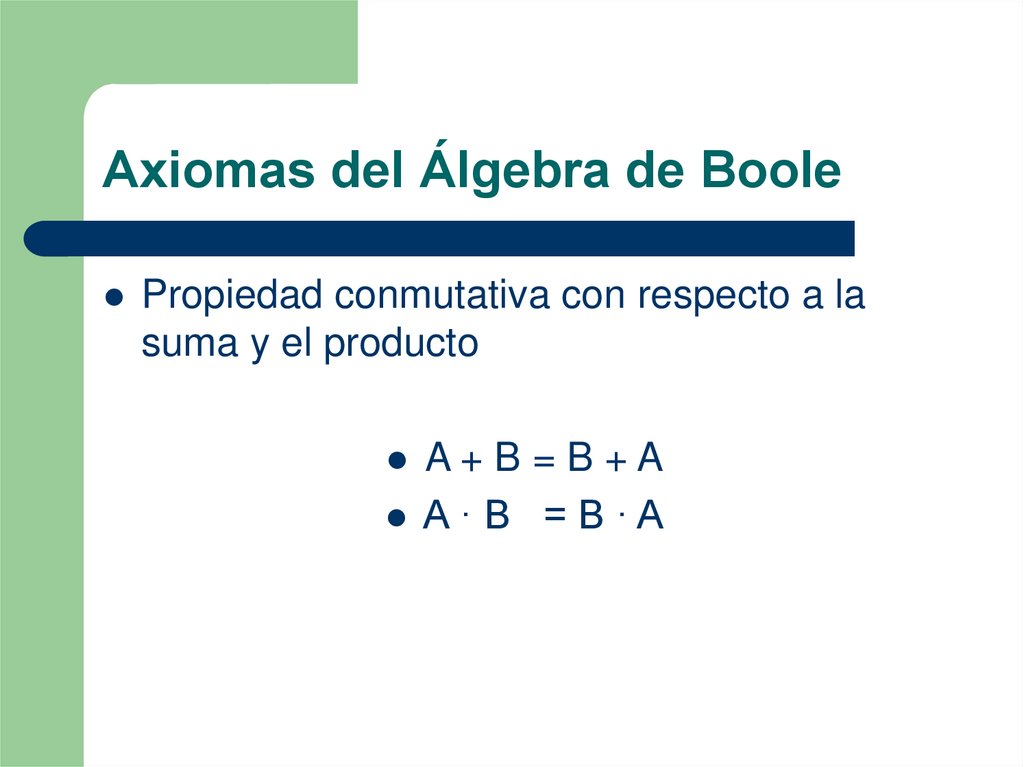 Axiomas del Álgebra de Boole