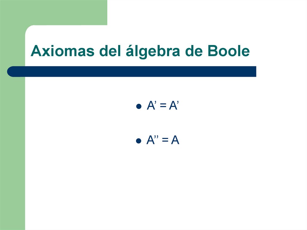 Axiomas del álgebra de Boole