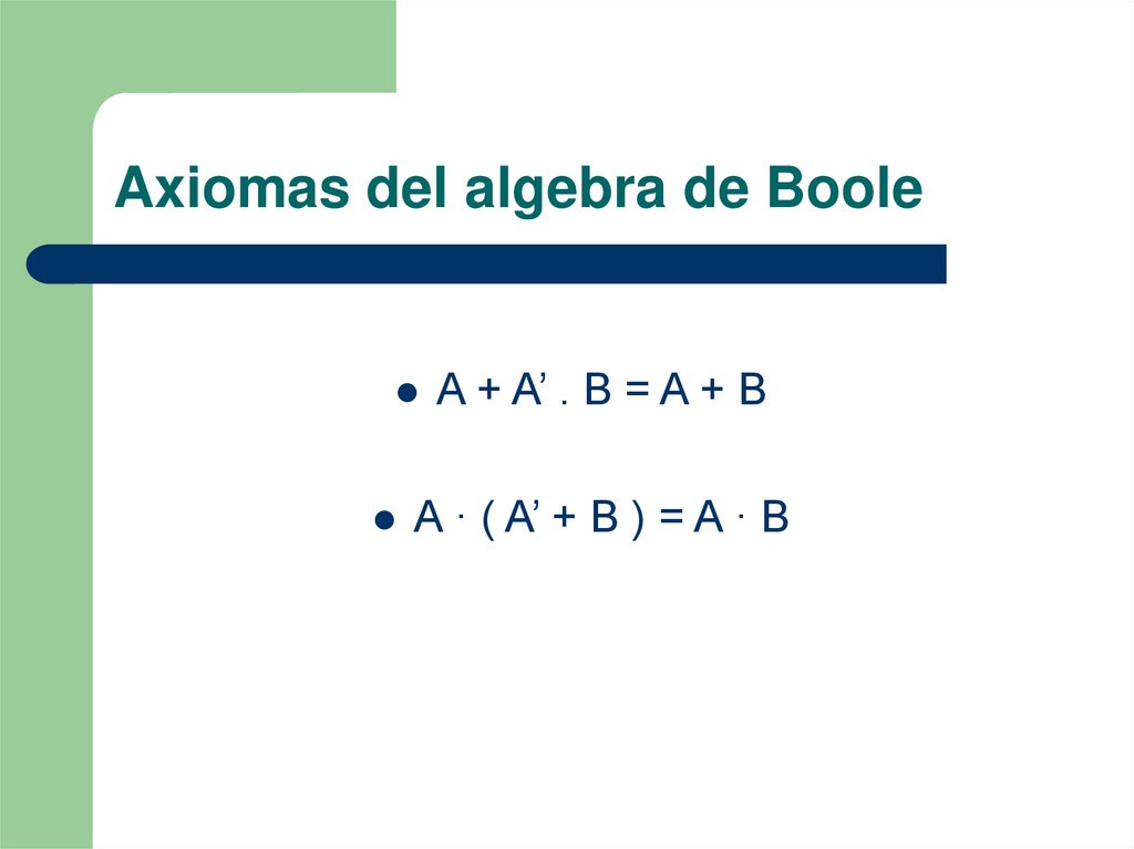 Axiomas del algebra de Boole