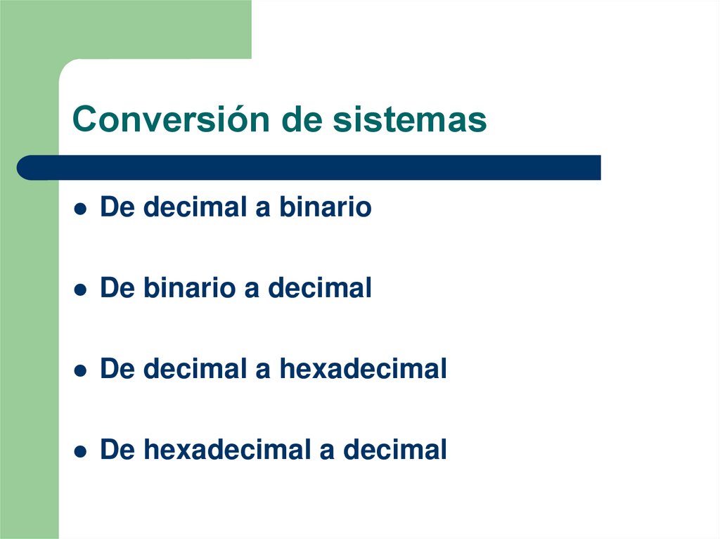 Conversión de sistemas