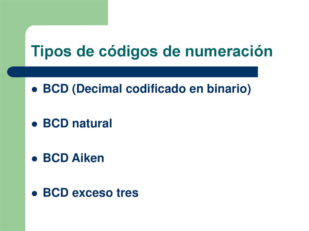 Tipos de códigos de numeración