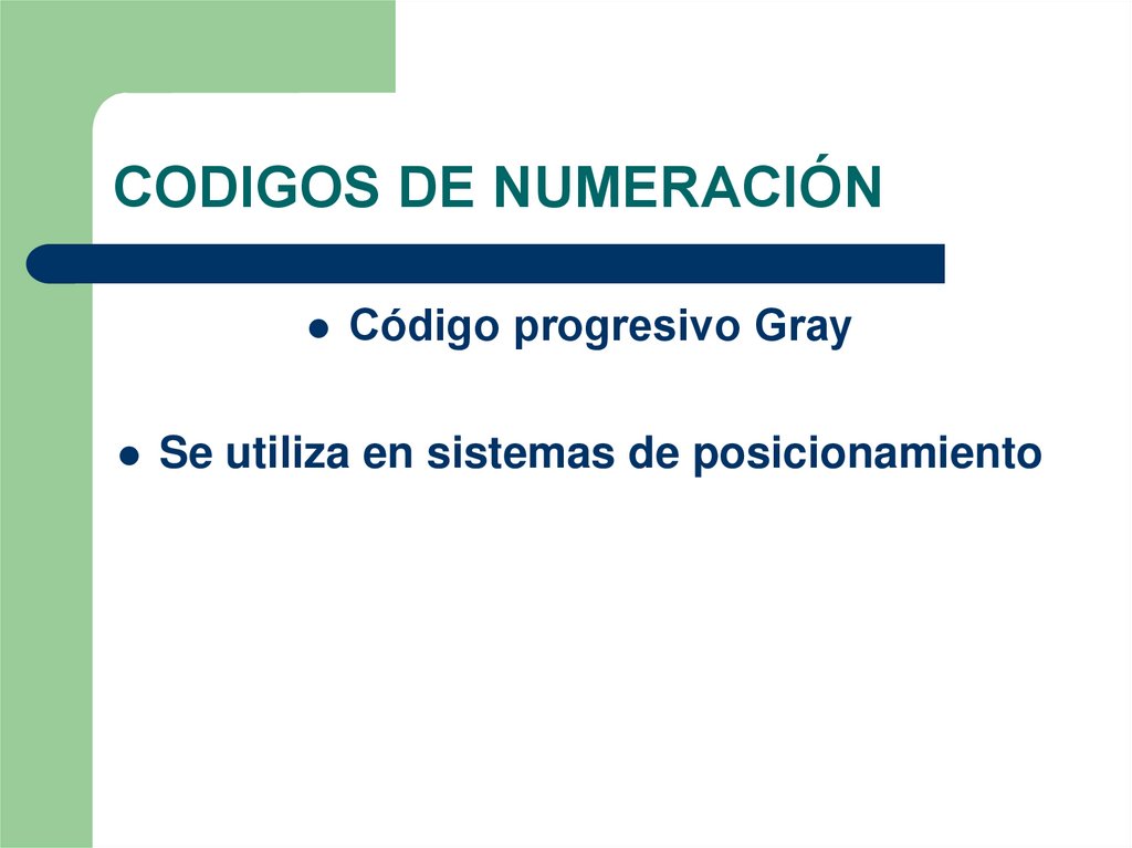 CODIGOS DE NUMERACIÓN