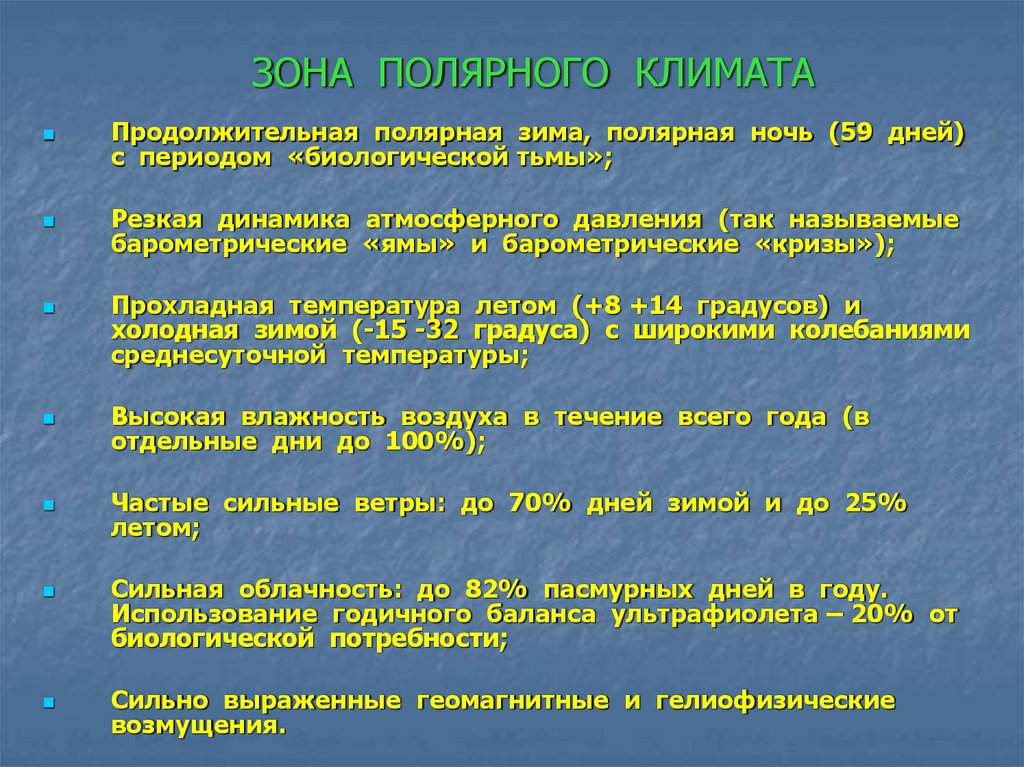 ЗОНА ПОЛЯРНОГО КЛИМАТА