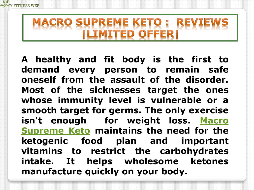 Macro Supreme Keto PPT презентация онлайн