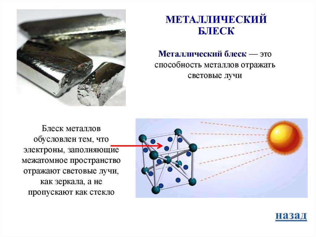 Вода металлический блеск. Металлический блеск металлов обусловлен. Отражающая способность металлов обусловлена. Металлические способности металла. Чем обусловлен металлический блеск у металлов.