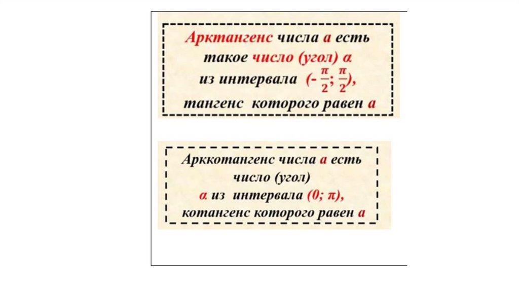 Арксинус, арккосинус, арктангенс, арккотангенс - презентация онлайн