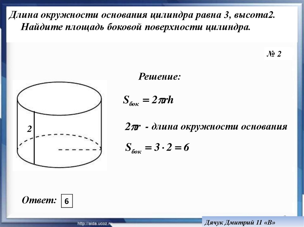 Формула площади основания круга