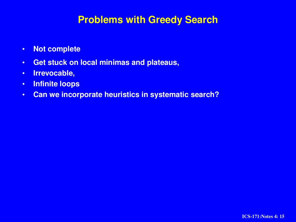 Problems with Greedy Search