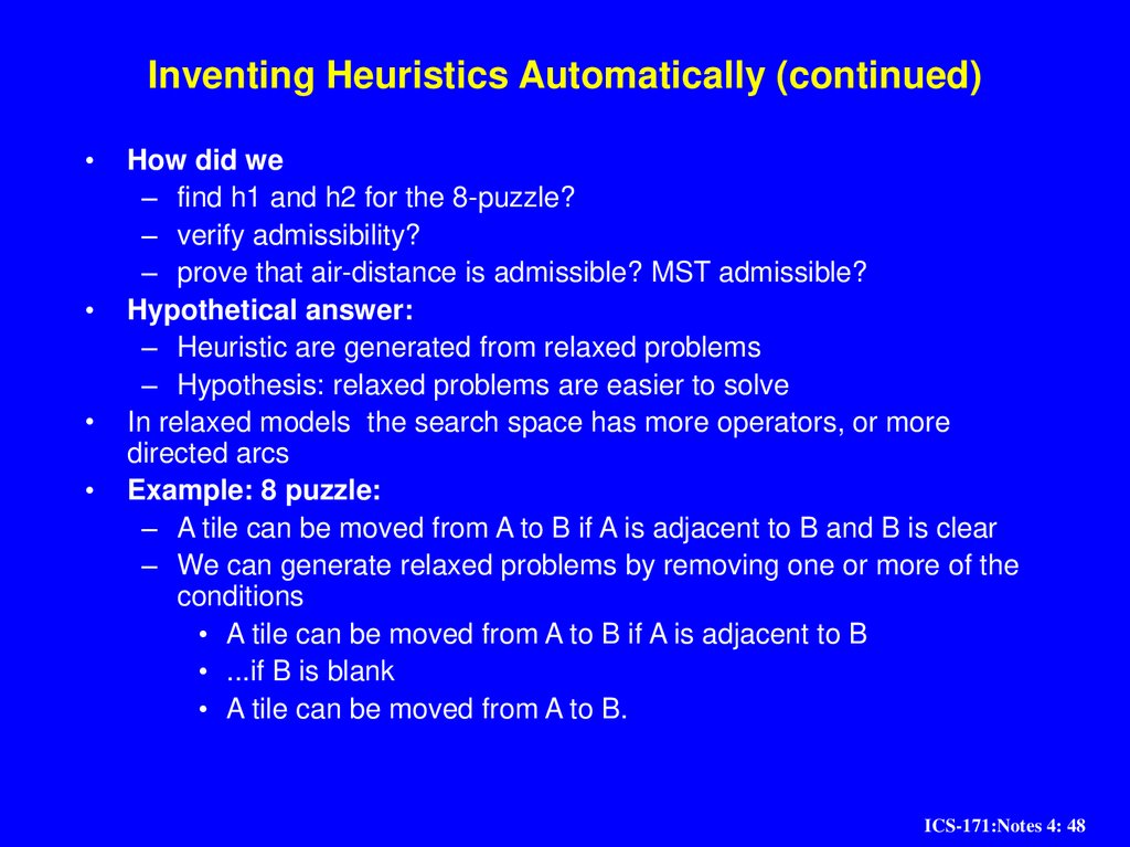 Inventing Heuristics automatically