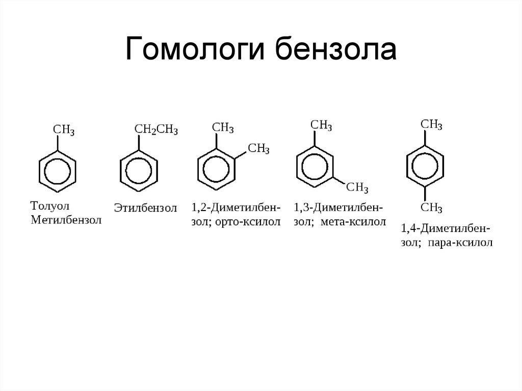 Гомологи бензола