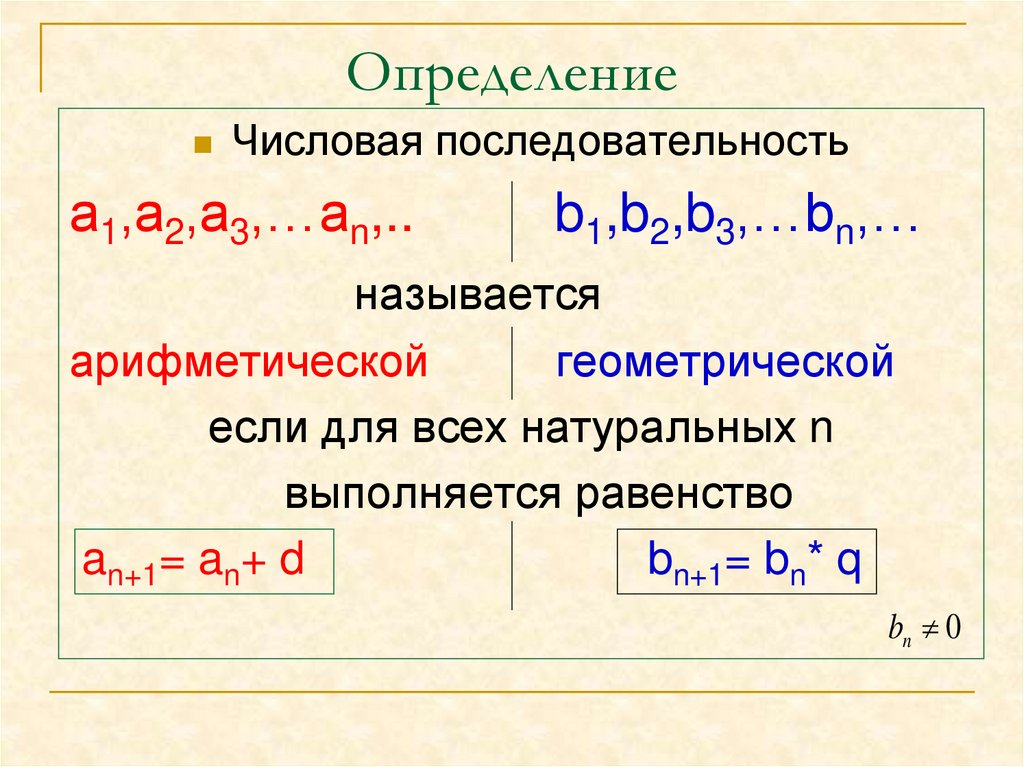 При каких натуральных n. Арифметическая числовая последовательность. Числовая последовательность формулы. Что называют арифметической последовательностью. Какая последовательность называется арифметической.