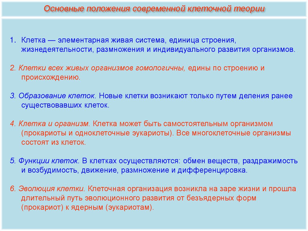 В чем заключается суть клеточной теории. Положения современной клеточной теории 10 класс. Основные положения клеточной теории 10 класс биология. Положение современной клеточной теории биология 10 класс. Основные положения клеточной теории 9 класс Пасечник.