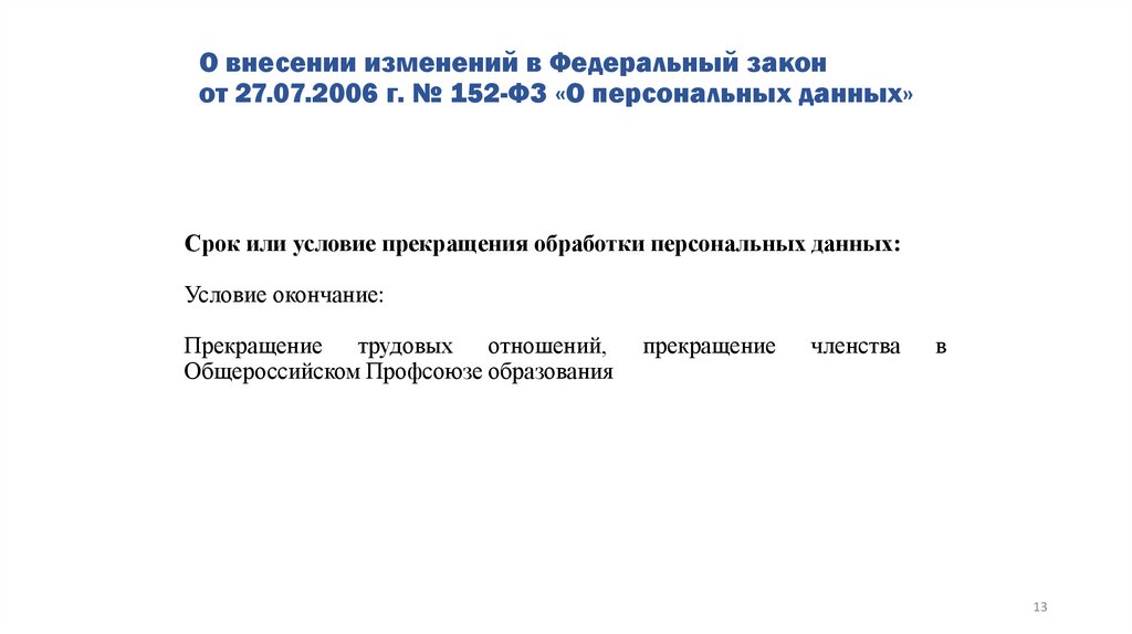 Обеспечение безопасности персональных данных, обрабатываемых в Общероссийском Профсоюзе образования - презентация онлайн