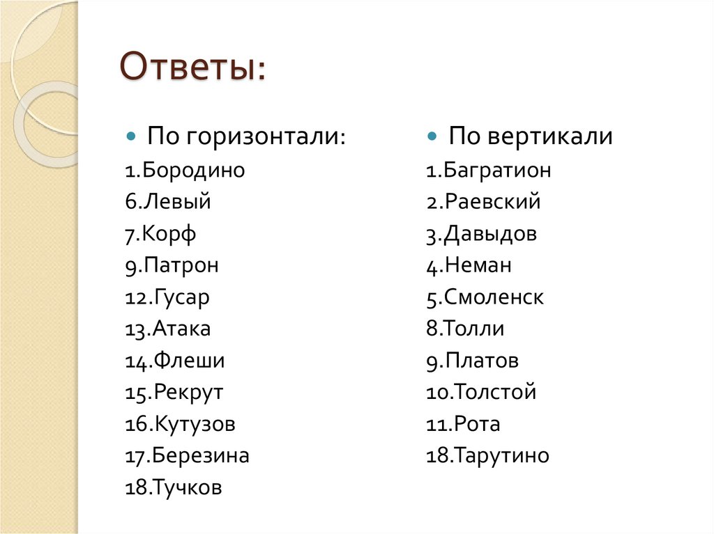 Ответы: