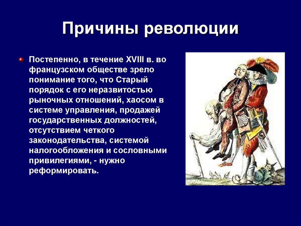 Причины французской революции презентация