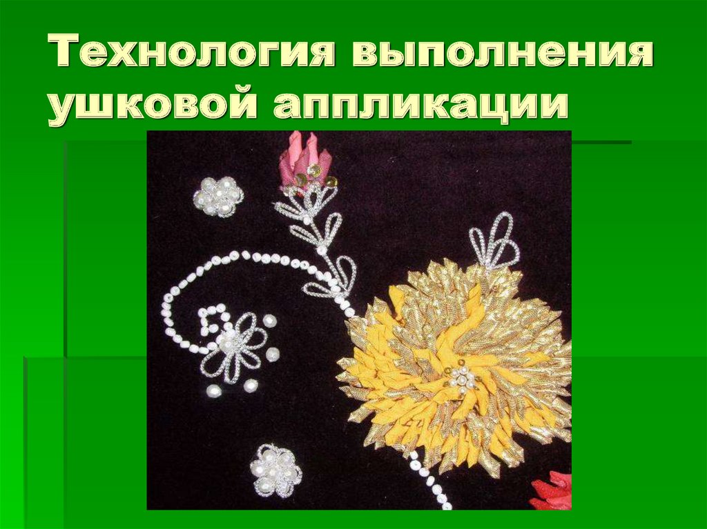 Технология выполнения ушковой аппликации