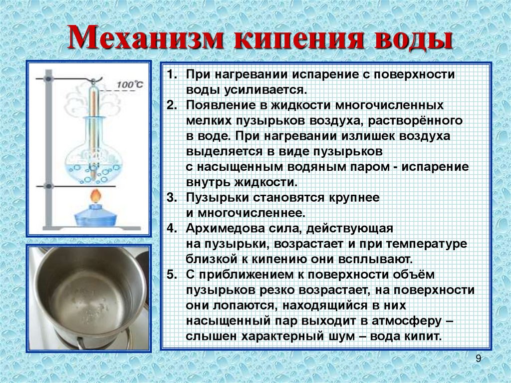 Температура кипящего чайника. Объяснение процесса кипения. Что происходит при кипискнии. Механизм кипения жидкости. Опыт кипение воды.