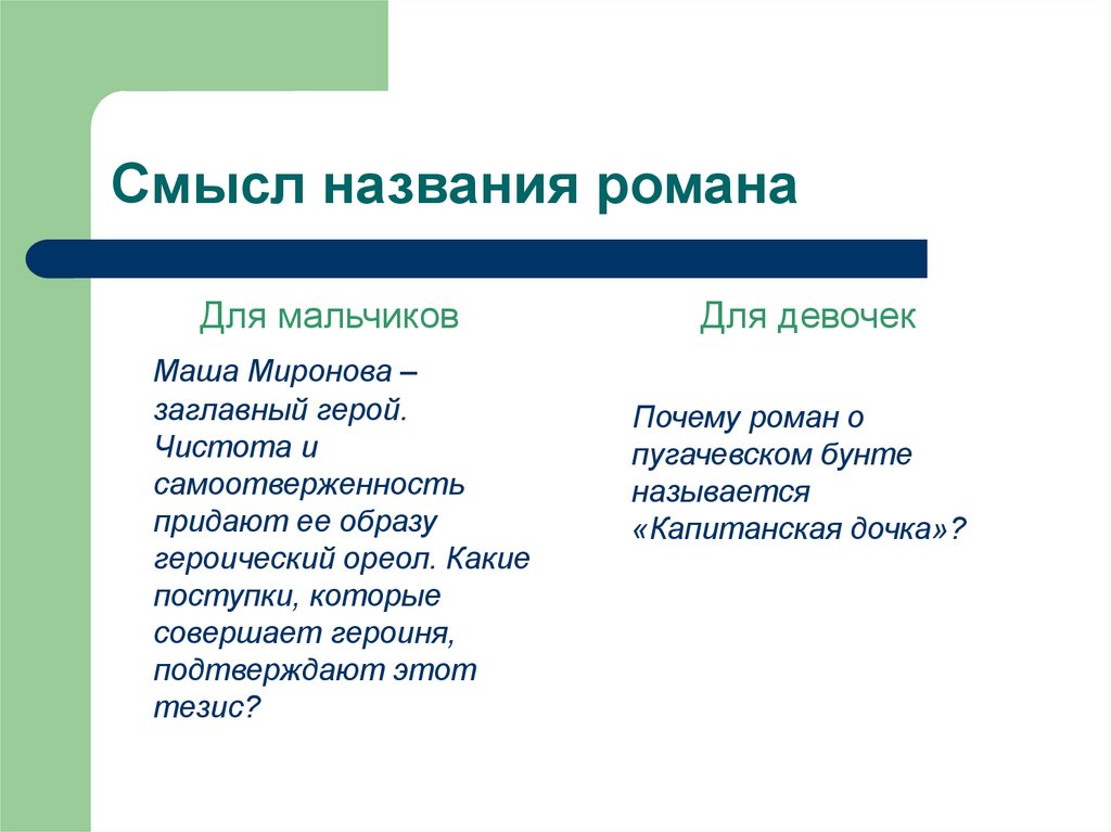 Смысл названия романа