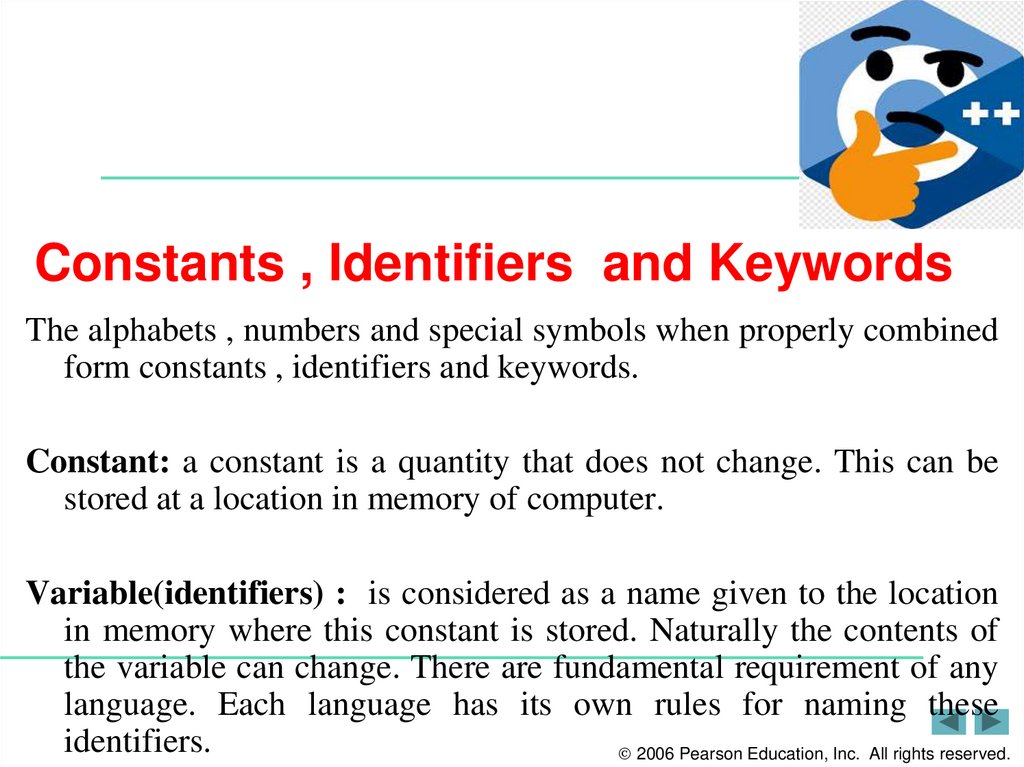 Constants , Identifiers and Keywords