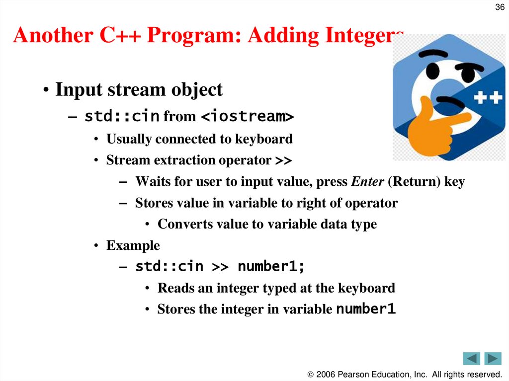 Another C++ Program: Adding Integers