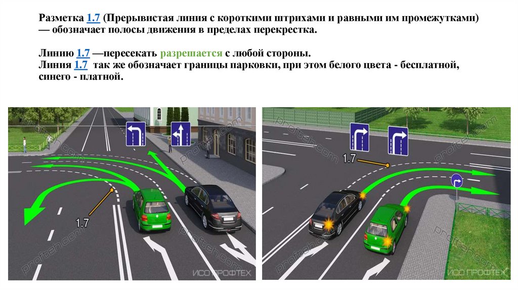 Увеличение штриха прерывистой линии