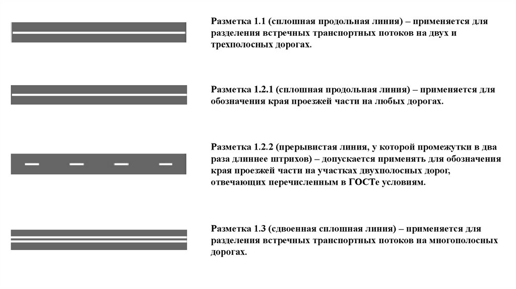 Линия разделяющая транспортные потоки противоположных направлений