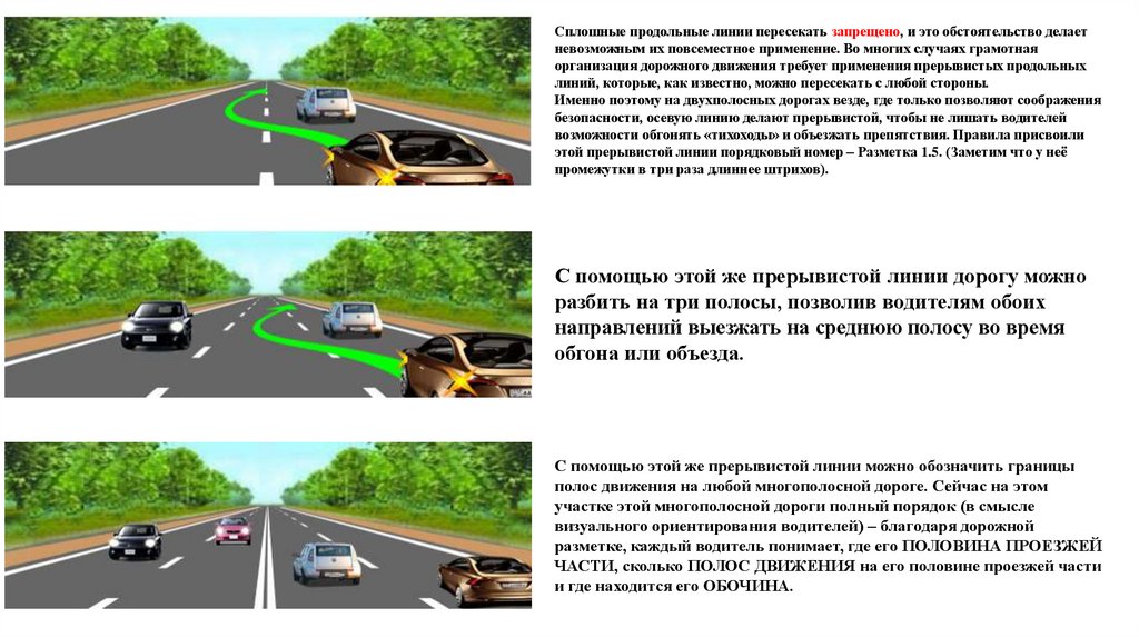 Линия разделяющая транспортные потоки противоположных направлений