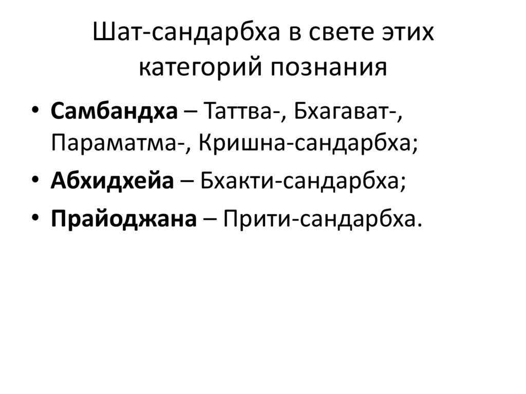 «Шат-сандарбха» как энциклопедия веры гаудия-вайшнава - презентация онлайн