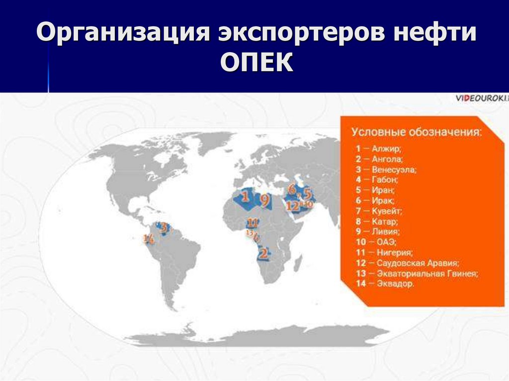 Крупнейшие отраслевые и региональные Союзы. Основные нефтеэкспортирующие страны на карте. ОПЕК 2/3 Мировых запасов. Страны экспортеры нефти в мировом хозяйстве презентация.
