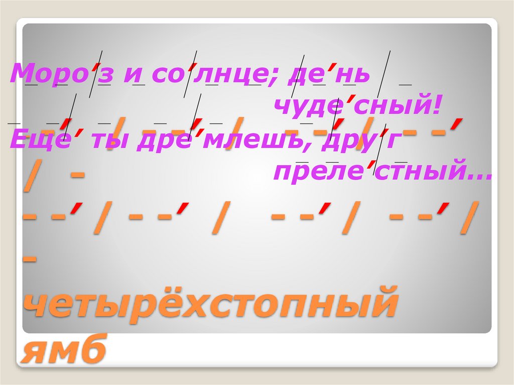 Определяем размер стиха - презентация онлайн