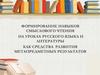 Формирование навыков смыслового чтения на уроках русского языка и литературы