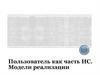 Пользователь как часть ИС. Модели реализации  (лекция 4)