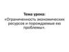 Ограниченность экономических ресурсов и порождаемые ею проблемы