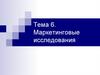 Маркетинговые исследования. Тема 6