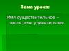 Имя существительное – часть речи удивительная