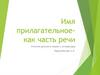 Имя прилагательное как часть речи. Схематический диктант
