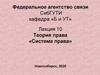 Теория права «Система права». Лекция 10