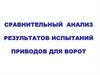 Сравнительный анализ результатов испытаний приводов для ворот