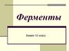 Ферменты. Химия. 10 класс
