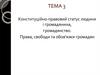 Конституційно-правовий статус людини і громадянина, громадянство. Права, свободи та обов'язки громадян