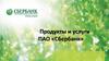Продукты и услуги ПАО «Сбербанк»