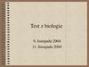Test z biologie