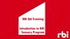 RBI QA Training. Introduction to RBI Sensory Program