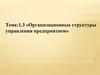 Организационные структуры управления предприятием  (тема 1.3)