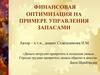 Финансовая оптимизация на примере управления запасами